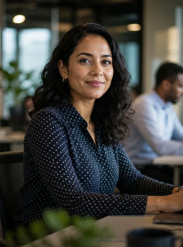 Data analyst working in an office